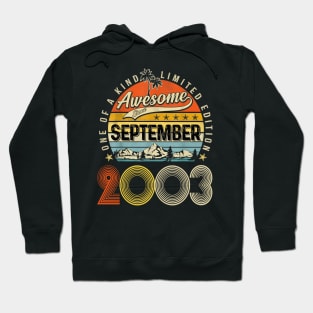 Awesome Since September 2003 Vintage 20th Birthday Hoodie